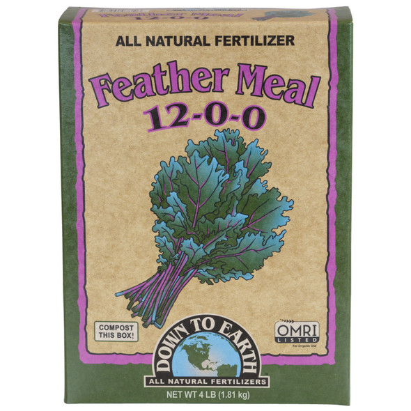 Down To Earth Feather Meal Natural Fertilizer 12-0-0 OMRI - 4 lb