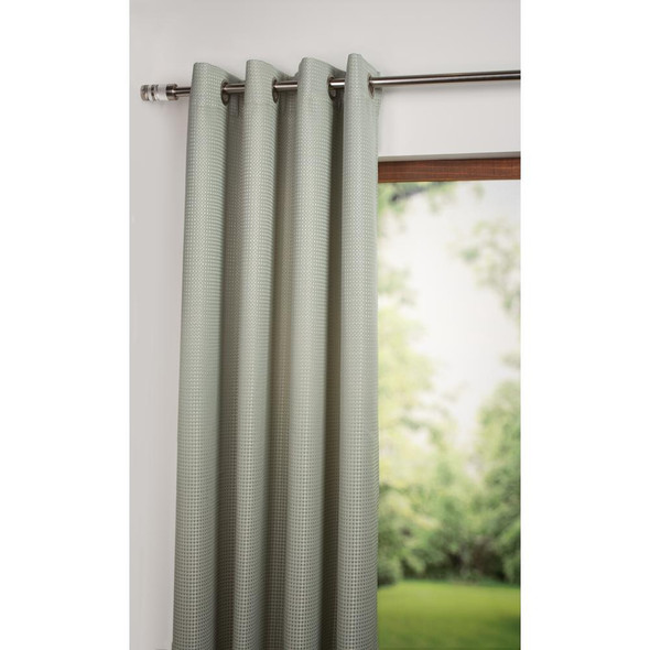 Jazz Plain Textured Jacquard Window Curtain Panel Ocean 54x108