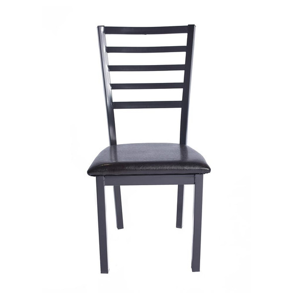 Better Home Products Milan Set of 4 Stackable Metal Dining Chairs in Black