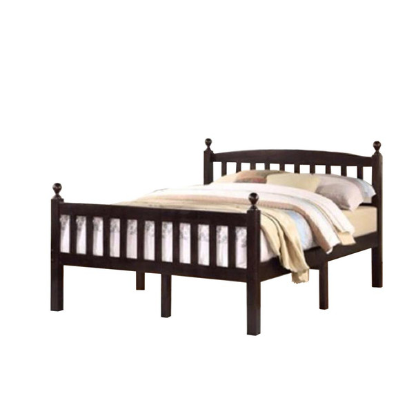 Better Home Products Paloma Solid Wood Pine Full Bed with Headboard in Tobacco