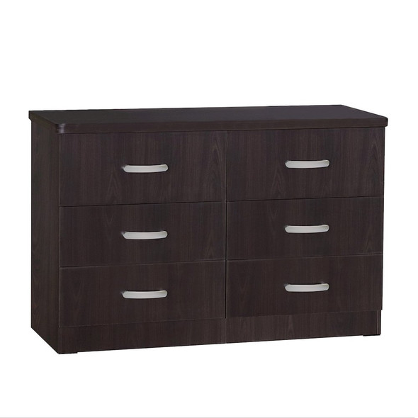 Better Home Products DD & PAM 6 Drawer Engineered Wood Bedroom Dresser in Tobacco color