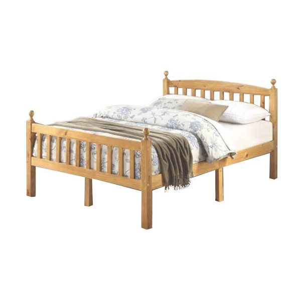 Better Home Products Paloma Solid Wood Pine Full Bed with Headboard in Natural
