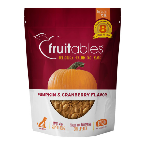 Fruitables Crunchy Baked Dog Treats - Pumpkin Cranberry - 7 oz