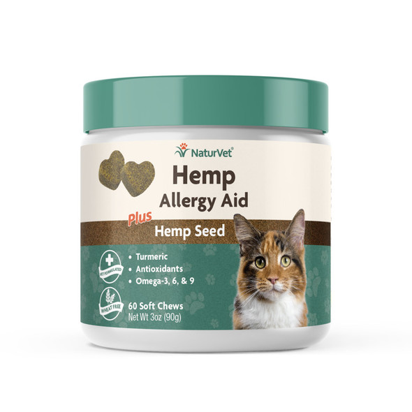 NaturVet Hemp Allergy Aid Cat Soft Chew - 60 ct