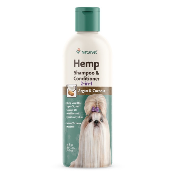 NaturVet Hemp 2-in-1 Shampoo & Conditioner - 16 oz