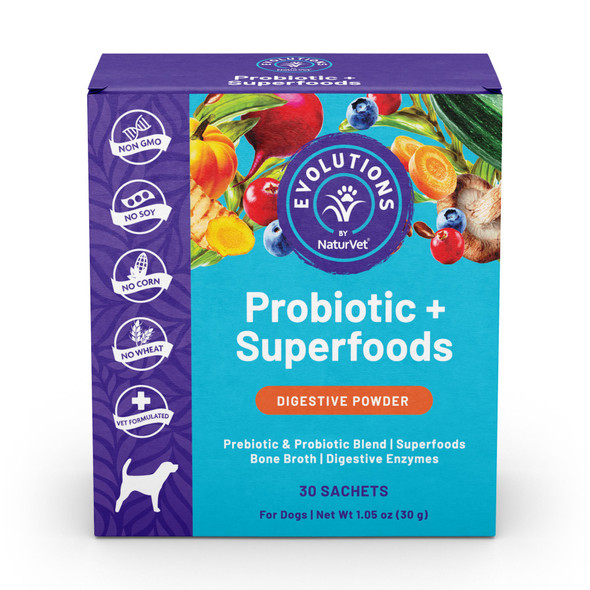 Evolutions by NaturVet Probiotic & Superfoods Digestive Powder - 30 ct