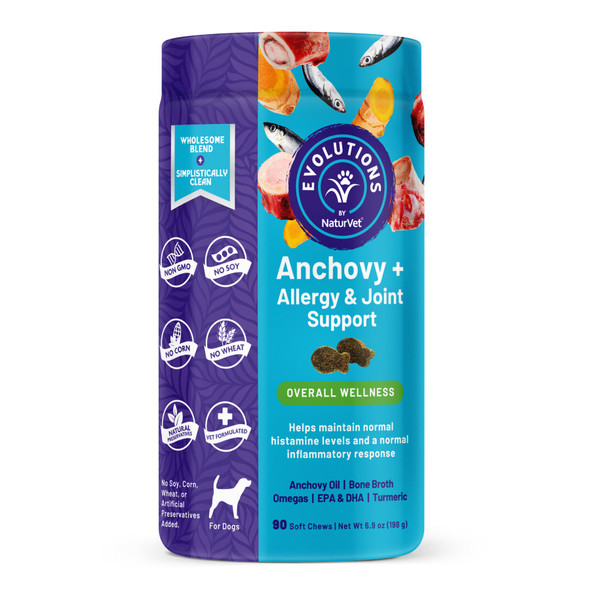 Evolutions by NaturVet Anchovy+ Allergy & Joint Support Soft Chews - 90 ct