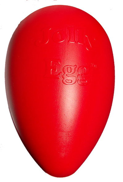 Jolly Pet Egg Hard Plastic Dog Toy - Red - SM