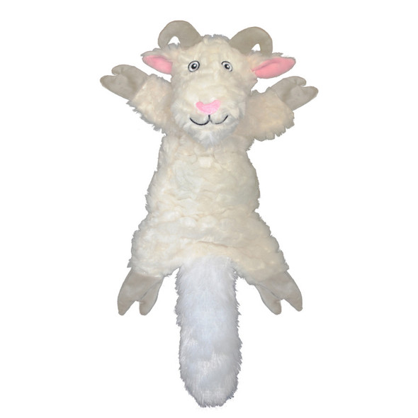 Jolly Pet Fat Tail Stuffed Billy Goat Dog Toy - Multi-Color - LG