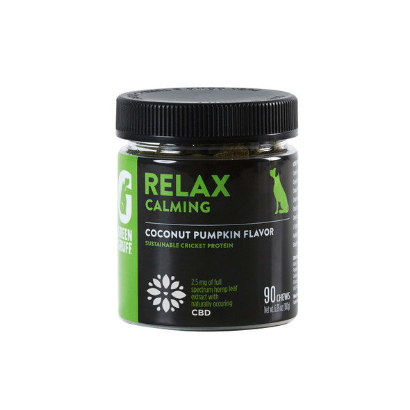 Green Gruff Relax Calm PLUS CBD Dog Supplements - 90 ct