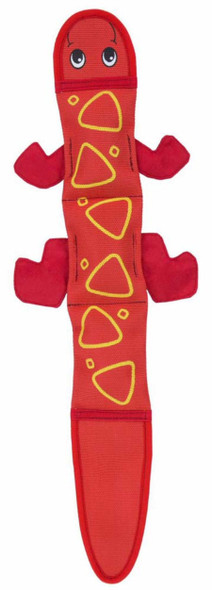 Outward Hound Fire Biterz Dog Toy Lizard 2 Squeakers - Red - LG