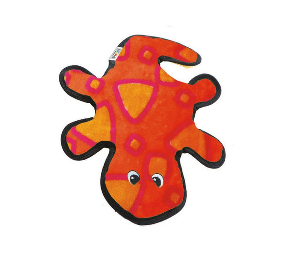 Outward Hound Invincibles Dog Toy Gecko 2 Squeakers - Orange - MD