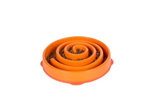 Outward Hound Fun Feeder Slo-Dog Bowl - Orange - LG