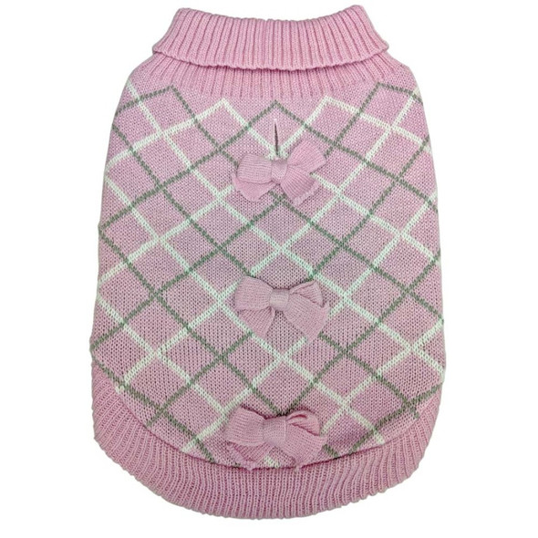 Fashion Pet Pretty In Plaid Dog Sweater - Pink - MD