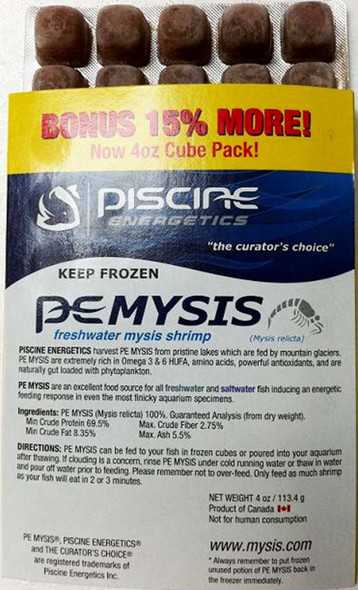 Piscine Energetics Mysis Frozen Fish Food - 4 oz