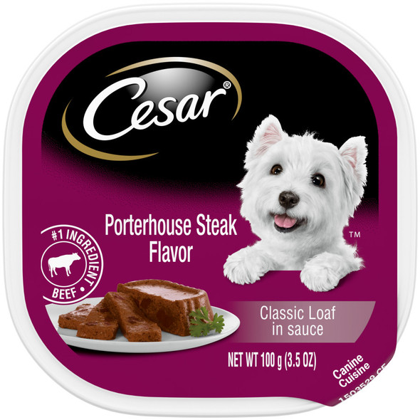 Cesar Classic Loaf in Sauce Adult Wet Dog Food - Porterhouse Steak - 3.5 oz