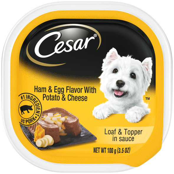 Cesar Loaf & Topper in Sauce Adult Wet Dog Food - Potato & Cheese - 3.5 oz