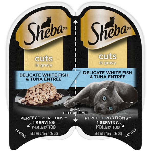 Sheba Perfect Portions Cuts in Gravy Wet Cat Food - Delicate Whitefish & Tuna - 2.6 oz