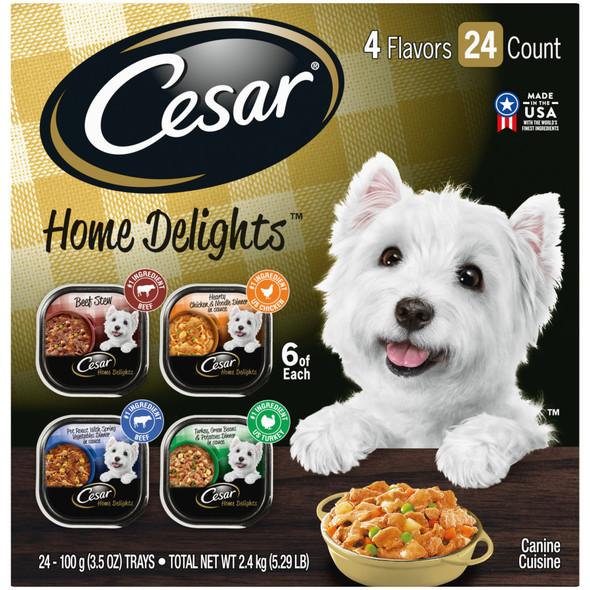 Cesar Home Delights Adult Wet Dog Food - Variety Pack (Beef Stew