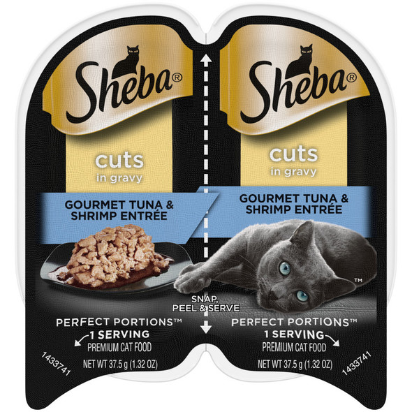 Sheba Perfect Portions Cuts in Gravy Wet Cat Food - Gourmet Tuna & Shrimp - 2.6 oz
