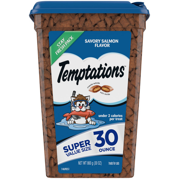 Temptations Classics Crunchy & Soft Adult Cat Treats - Savory Salmon - 30 oz