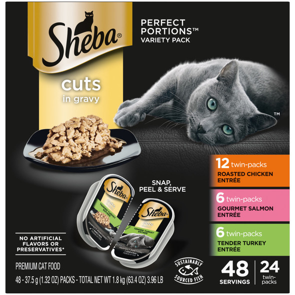 Sheba Perfect Portions Cuts in Gravy Wet Cat Food - Variety Pack (Chicken
