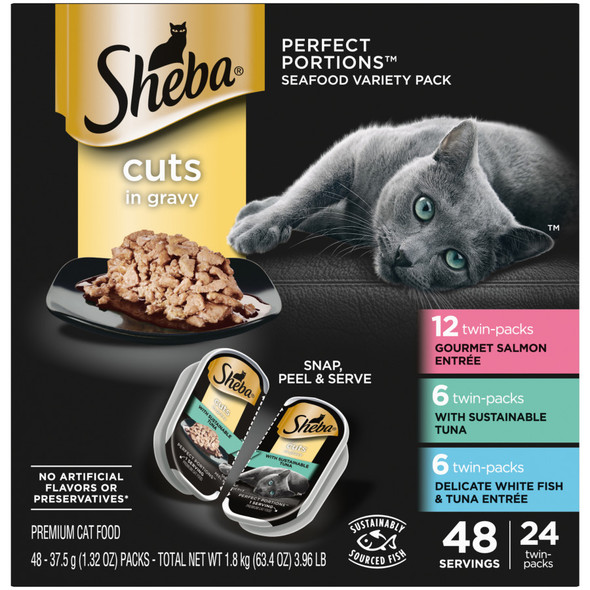 Sheba Perfect Portions Cuts in Gravy Wet Cat Food - Variety Pack (Salmon