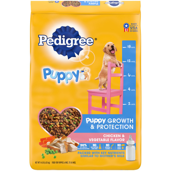 Pedigree Puppy Growth & Protection Dry Dog Food - Chicken & Vegetable - 14 lb