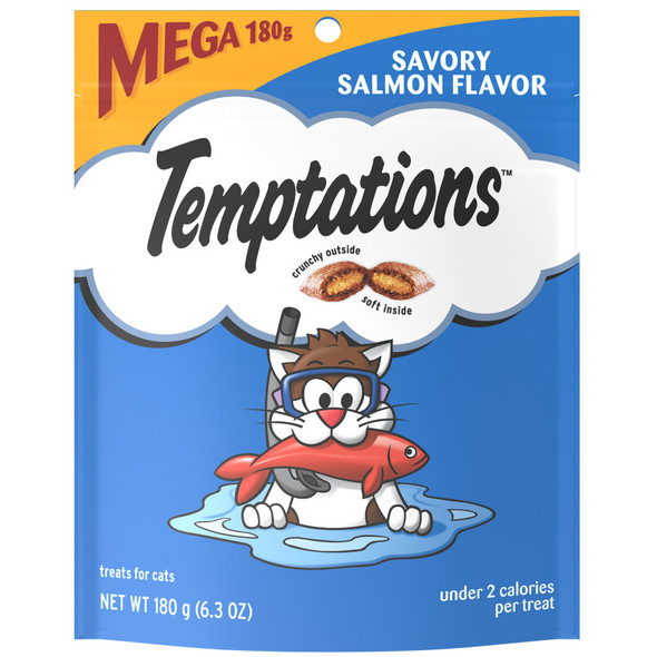 Temptations Classics Crunchy & Soft Adult Cat Treats - Savory Salmon - 6.3 oz