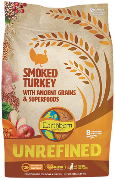 Earthborn Holistic Unrefined Dry Dog Food - Smoked Turkey - 4 lb