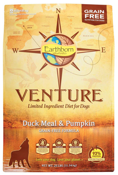 Earthborn Holistic Venture L.I.D. Grain Free Dry Dog Food - Duck & Pumpkin - 25 lb