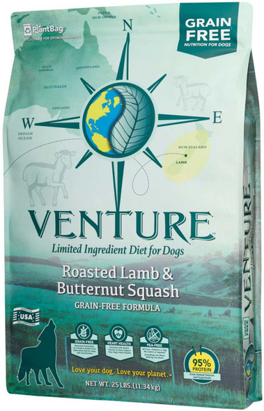 Earthborn Holistic Venture L.I.D. Grain Free Dry Dog Food - Lamb & Butternut Squash - 25 lb