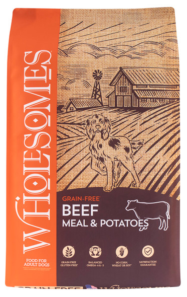 Wholesomes Grain Free Dry Dog Food - Beef Meal & Potatoes - 35 lb