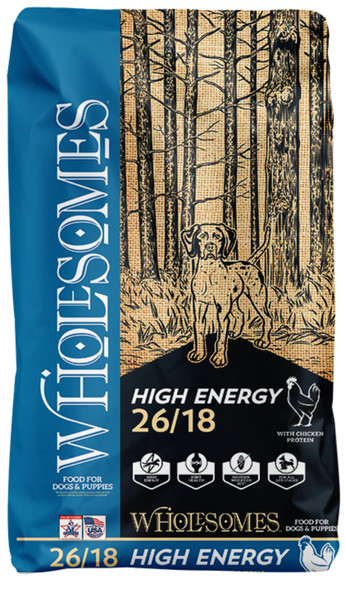 Wholesomes High Energy 26/18 Dry Dog Food - Chicken - 40 lb