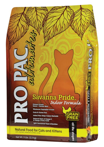 Pro Pac Ultimates Grain Free Indoor Dry Cat Food - Savanna Pride - 5 lb