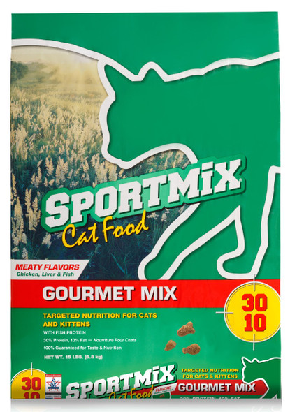 Sportmix Gourmet Mix Dry Cat Food - Meaty Flavors - 15 lb