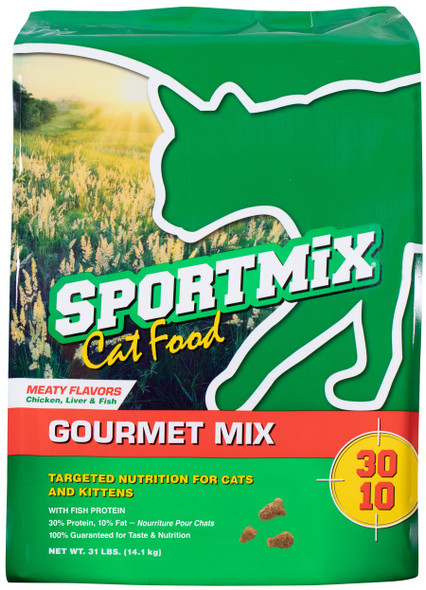 Sportmix Gourmet Mix Dry Cat Food - Meaty Flavors - 31 lb