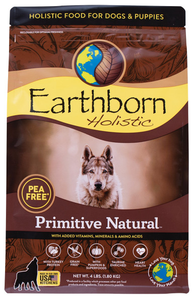 Earthborn Holistic Primitive Natural Grain-Free Dry Dog Food - Turkey - 4 lb
