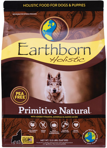 Earthborn Holistic Primitive Natural Grain-Free Dry Dog Food - Turkey - 12.5 lb