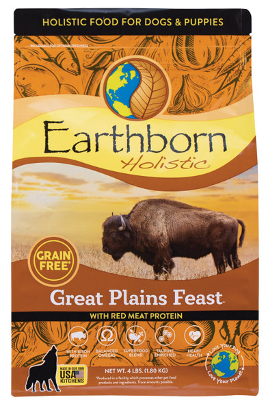 Earthborn Holistic Great Plains Feast Grain-Free Dry Dog Food - Bison - 4 lb