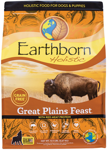 Earthborn Holistic Great Plains Feast Grain-Free Dry Dog Food - Bison - 12.5 lb