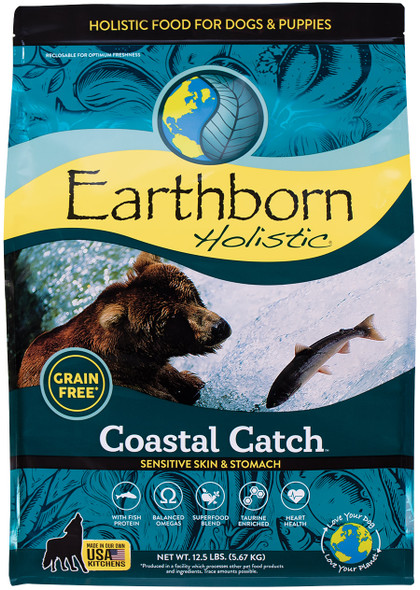 Earthborn Holistic Coastal Catch Grain-Free Dry Dog Food - Seafood - 12.5 lb