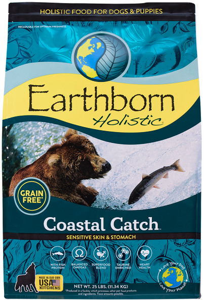 Earthborn Holistic Coastal Catch Grain-Free Dry Dog Food - Seafood - 25 lb