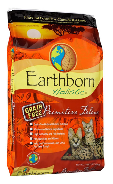 Earthborn Holistic Primitive Feline Grain Free Dry Cat Food - 14 lb