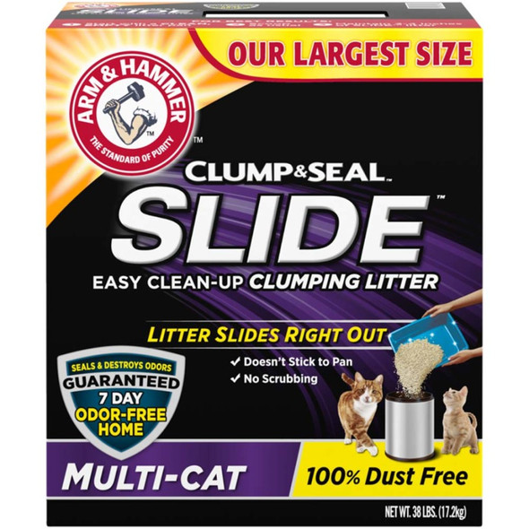 Arm & Hammer Clump & Seal Slide Multi-Cat Cat Litter - 38 lb