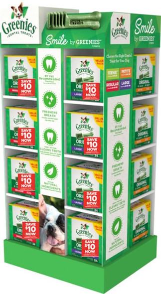 Greenies Canine Mixed Quarter Pallet Dog Treat Display - 24 ct