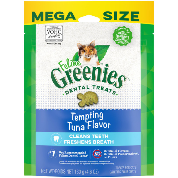 Greenies Feline Adult Cat Dental Treats - Tempting Tuna - 4.6 oz