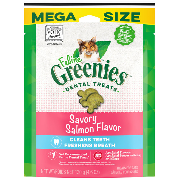 Greenies Feline Adult Cat Dental Treats - Savory Salmon - 4.6 oz