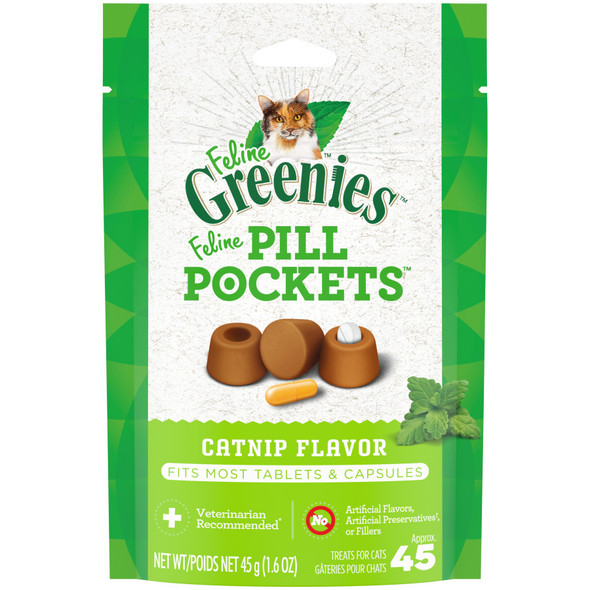 Greenies Feline Pill Pockets Cat Treats - Catnip - 1.6 oz