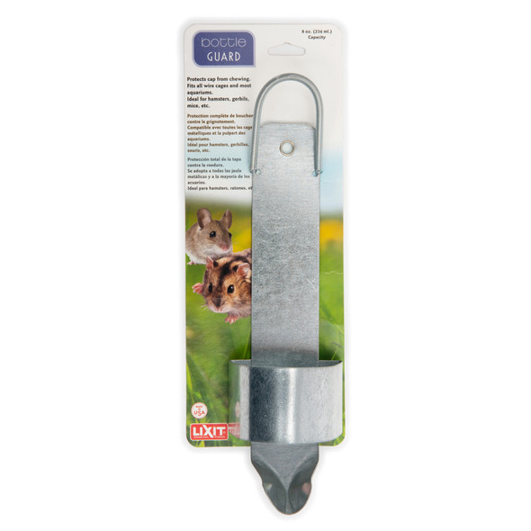 Lixit Chewguard Holder for Small Animal Water Bottle - Silver - 8 oz